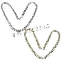 Stainless Steel Chain Necklace, plated, Unisex & curb chain, more colors for choice, 13x9x2mm, Length:Approx 24 Inch, 10Strands/Lot, Sold By Lot