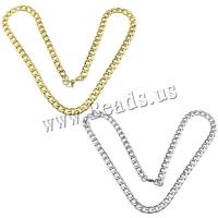 Stainless Steel Chain Necklace, plated, Unisex & curb chain, more colors for choice, 12x8x2mm, Length:Approx 24 Inch, 10Strands/Lot, Sold By Lot