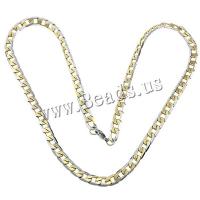 Stainless Steel Chain halskæde, forgyldt, bremse kæde & to tone, 12x7x2mm, Længde Ca. 24 inch, 10Strands/Lot, Solgt af Lot