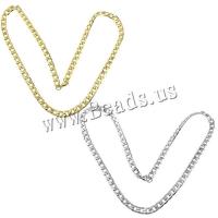 Stainless Steel Chain Necklace, plated, curb chain, more colors for choice, 12x7x1.50mm, Length:Approx 24 Inch, 10Strands/Lot, Sold By Lot