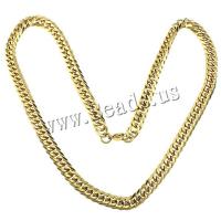 Stainless Steel Chain Necklace, plated, curb chain, more colors for choice, 13x9x2mm, Length:Approx 24 Inch, 10Strands/Lot, Sold By Lot