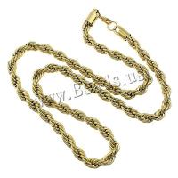 Stainless Steel Chain Necklace, plated, different size for choice & rope chain, more colors for choice, 10Strands/Lot, Sold By Lot