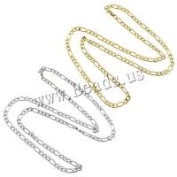 Stainless Steel Chain Necklace, plated, different size for choice & figaro chain, more colors for choice, 10Strands/Lot, Sold By Lot