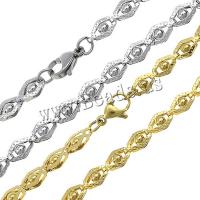 Stainless Steel Chain Necklace, plated, box chain, more colors for choice, 9x5x3mm, Length:Approx 19.5 Inch, 10Strands/Lot, Sold By Lot
