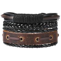PU Leather Cord Bracelets, with Tibetan Style, plated, fashion jewelry & multilayer & Unisex, 6CM,17-18CM,8-9CM, Sold By Strand