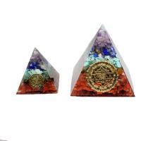 Resin Pyramid Decoration, with Natural Stone, Pyramidal, for home and office, more colors for choice, Sold By PC