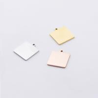 Stainless Steel Tag Charm,  Square, plated, DIY, more colors for choice, 18mm, Sold By PC