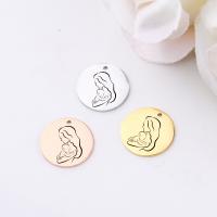 Stainless Steel Pendants, Round, plated, DIY, more colors for choice, 20mm, Sold By PC