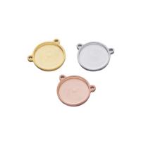 Stainless Steel Pendant Setting, Round, plated, DIY, more colors for choice, 15mm, Sold By PC