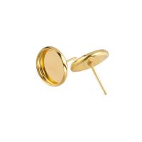 Tibetan Style Earring Stud Component, gold color plated, DIY, gold, 12mm, Sold By PC
