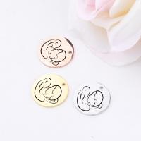 Stainless Steel Tag Charm Round plated DIY 20mm Sold By PC