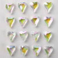 Fashion Glass Beads, Heart, plated, DIY, white, 10x12mm, 20PCs/Bag, Sold By Bag
