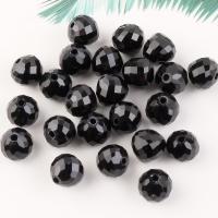 Perles de cristal larme, Rond, Placage, DIY & facettes, noir, Vendu par brin