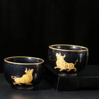 Porculan Tea Cup, pozlaćen, Održivi & Otporan na koroziju & različitih dizajna za izbor, više boja za izbor, 75x51mm, Prodano By PC