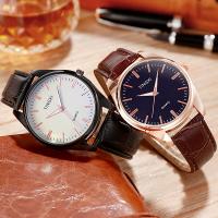 Men Wrist Watch, Tibetan Style, with PU Leather & Organic Glass, fashion jewelry & for man, more colors for choice, nickel, lead & cadmium free, 260*26mm, Sold By PC