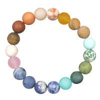 Bracelets de pierres précieuses, Pierre naturelle, bijoux de mode & DIY, multicolore, 155x10mm, Longueur:Environ 6.2 pouce, Vendu par PC