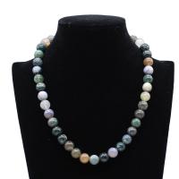 Ожерелье из агата, Индийский агат, ювелирные изделия моды & разный размер для выбора & Женский, зеленый, 480mm, Продан через Приблизительно 18.9 дюймовый Strand