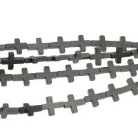 Magnetic Hematite Beads, Cross, 17x15x4mm, Sold By Strand