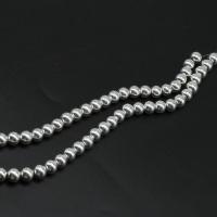 Perles hématite magnétique, Rond, poli, 8x8mm, Vendu par brin