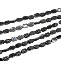 Perles hématite magnétique, ellipse, poli, facettes, 12x7x5mm, Vendu par Environ 16 pouce brin