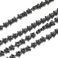 Perles hématite magnétique, fleur, poli, 10x10x4mm, Vendu par Environ 16 pouce brin