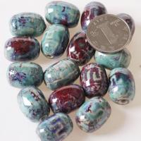 Porcelain Jewelry Beads, handmade, more colors for choice, 20x15mm, Hole:Approx 3mm, Sold By PC