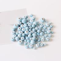 Porcelæn smykker perler, håndlavet, blå, 6mm, 50pc'er/Bag, Solgt af Bag
