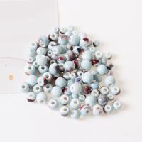 Polymer Clay Beads Porcelain handmade light blue 6mm Sold By Bag
