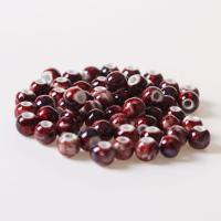 Polimero-Clay-Beads, porcellana, fatto a mano, rosso, 8mm, 50PC/borsa, Venduto da borsa