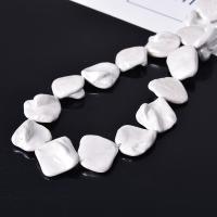 Natural Freshwater Shell Beads Shell Pearl plated white Sold By Strand