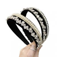 Hair Bands, Plastic Pearl, with Rhinestone, for woman, more colors for choice, 150x170mm, Sold By PC
