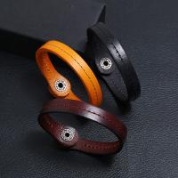 PU Leather Cord Bracelets Iron with PU Leather fashion jewelry & Unisex nickel lead & cadmium free Sold By Strand