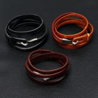 PU Leather Cord Bracelets Zinc Alloy with PU Leather fashion jewelry & Unisex nickel lead & cadmium free Sold By Strand