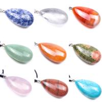 Gemstone Pendants Jewelry Natural Stone fashion jewelry & DIY 24*38*12mm Sold By PC
