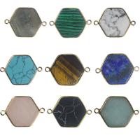 Gemstone Connector, Natural Stone, fashion jewelry & DIY, more colors for choice, 27x3mm, Sold By PC