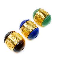 Perles de pierres précieuses mixtes, Pierre naturelle, avec laiton, bijoux de mode & DIY, plus de couleurs à choisir, 17x13mm, Vendu par PC