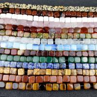 Mixed Gemstone Beads Natural Stone Cube fashion jewelry & DIY 10mm Sold By Strand