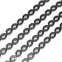 Perles hématite magnétique, ellipse, poli, 10x9x4mm, Vendu par Environ 16 pouce brin