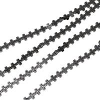 Perles hématite magnétique, croix, poli, 6x6x3mm, Vendu par Environ 16 pouce brin