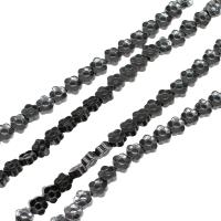Magnetiske Hematite Beads, Magnetisk Hæmatit, Flower, poleret, 6x6x3mm, Solgt Per Ca. 16 inch Strand