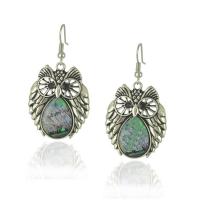 Zinc Alloy Drop Earrings with Shell plated & for woman 17mm 18mm 19mm Sold By Pair