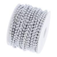 plastique ABS perles de la chaîne, Placage, durable & cadeau de mariage, plus de couleurs à choisir, 4mm, 20m/bobine, Vendu par bobine