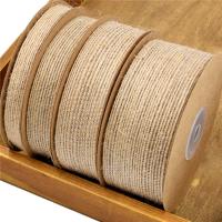Burlap Ribbon, Linen, plated, durable & DIY & different size for choice, more colors for choice, 10Yard/Spool, Sold By Spool