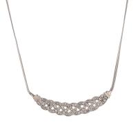 Zinc Alloy Jewelry Necklace plated fashion jewelry & with rhinestone Sold By Strand