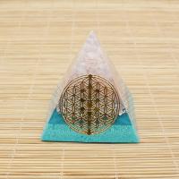 Природный камень Пирамида украшения, с канифоль & цинковый сплав, пирамида, эпоксидная смола, разный размер для выбора, не содержит никель, свинец, продается PC