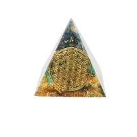 Pierre naturelle Décoration pyramide, avec résine & alliage de zinc, Pyramidal, goutté d'époxy, normes différentes pour le choix, protéger l'environnement, sans nickel, plomb et cadmium, Vendu par PC