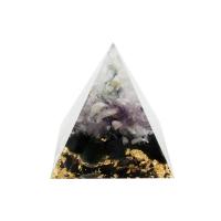 Natural Stone Pyramid Decoration, with Resin, Pyramidal, epoxy gel, different size for choice, nickel, lead & cadmium free, 38x22x5mm, Sold By PC