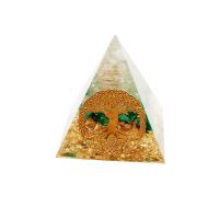 Natural Stone Pyramid Decoration, with Resin & Tibetan Style, Pyramidal, epoxy gel, different size for choice, nickel, lead & cadmium free, Sold By PC