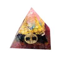 Natural Stone Pyramid Decoration, with Resin & Tibetan Style, Pyramidal, epoxy gel, nickel, lead & cadmium free, 100x100x5mm, Sold By PC