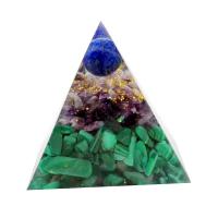 Natural Stone Pyramid Decoration, with Resin, Pyramidal, epoxy gel, nickel, lead & cadmium free, 60x60mm, Sold By PC